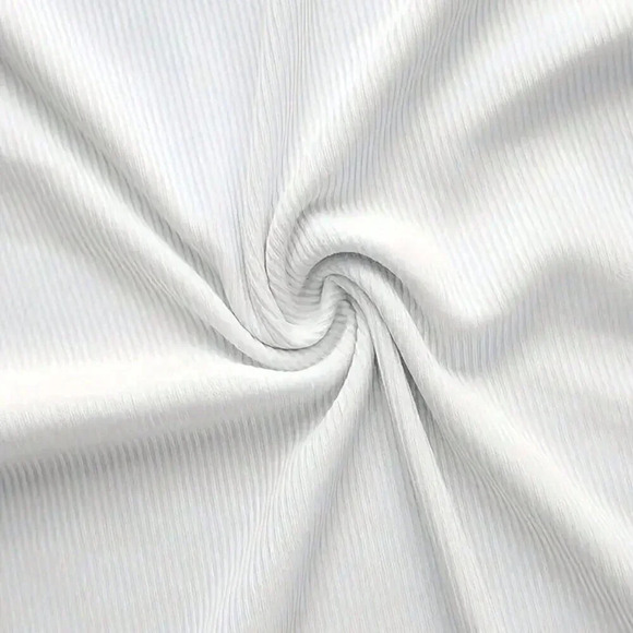 White Casual Women's Solid Color Asymmetrical Collar Batwing Long Sleeve T-Shirt - Picture 5 of 5